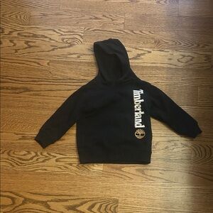 Timberland Kids Black Hoodie with White Logo